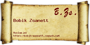 Bobik Zsanett névjegykártya